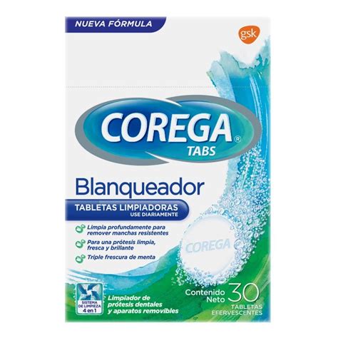 Tabletas Limpiadoras Corega Blanqueador Tabletas Efervescentes Walmart