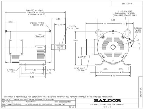 EM3215T Baldor Three Phase Open Drip Proof Foot Mounted 2HP 1165RPM