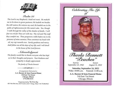 Theola Bennett Obituary Aa Rayner And Sons Funeral Homes