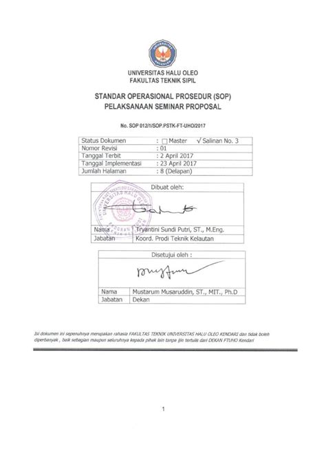 Pdf Universitas Halu Oleoeng Uho Ac Id Tk Sop Sop Seminar Proposal