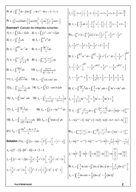 Calcul intégral Cours et exercices corrigés AlloSchool