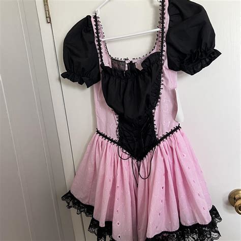 Authentic Jeannie Nitro Milkmaid Lace Dress 💖 Pink Depop