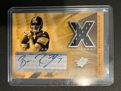 2004 Ben Roethlisberger RC Upper Deck SPX Rookie Auto Patch 375