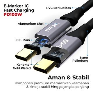 Jual Kabel Data USB Type C To Type C Fast Charging 100W 2M PX UCC3 2B