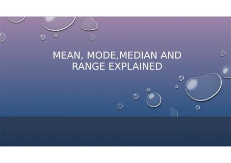 Mean Median Mode Ppt 69364 Mean Median Mode Range