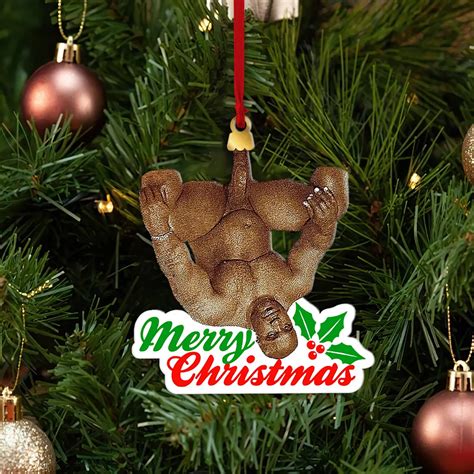 Funny Novelty Man Christmas Ornaments 2023 Wooden Christmas Hangings