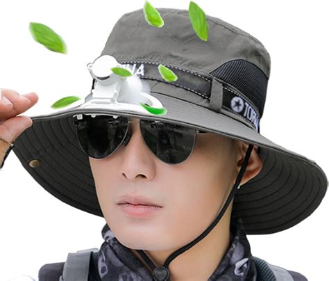 Kumadai Cooling Bucket Hats For Men Usb Charging Fan Sun Hats Cooling