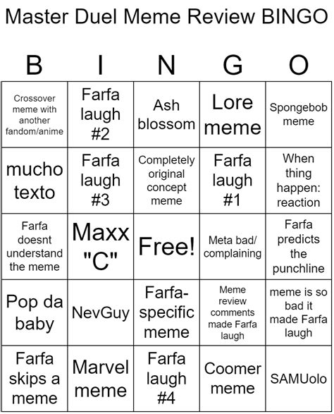 Its Time To B B B B Bingo Link To Randomized Chart In Comments R Masterduel