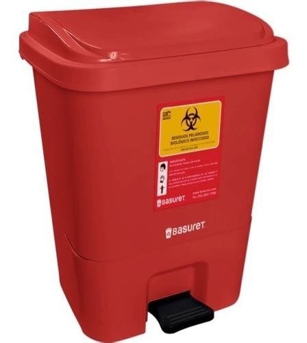 Bote De Basura Con Tapa De Pedal Rojo P Residuos Rpbi 17lt 699 00