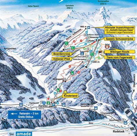 Pistekaart Pichl Wintersport Dorp Met 180km Piste In Oostenrijk