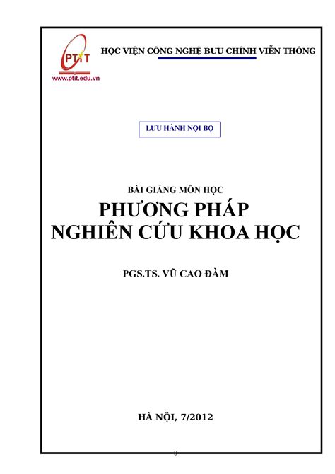 Cách làm việc phương pháp luận nghiên cứu khoa học ptit hiệu quả và tiến bộ