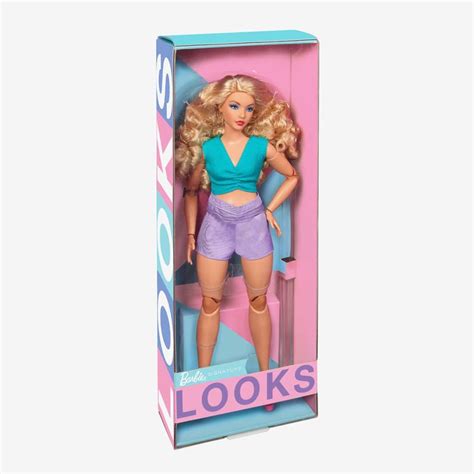 Barbie Looks 16 Doll Blonde Color Block Outfit With Waist Cut Out 2 HJW83 BarbiePedia