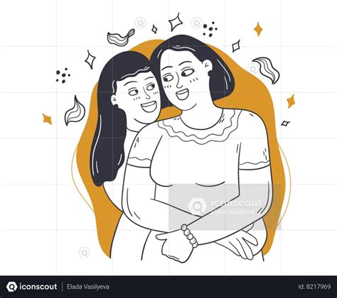 Best Lesbian Couple Hugging Illustration Download In Png And Vector Format