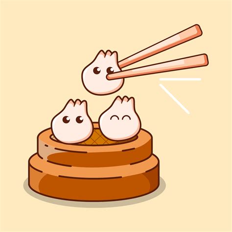 Premium Vector L Vector Dimsum Cute Vector Mascot Illustration Asian