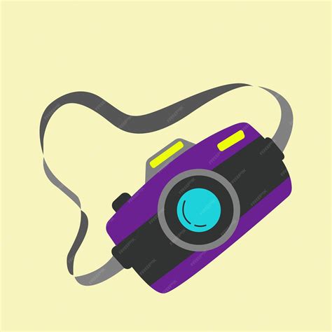 Premium Vector Retro Camera Icon In Flat Style Colourful Hand Drawn