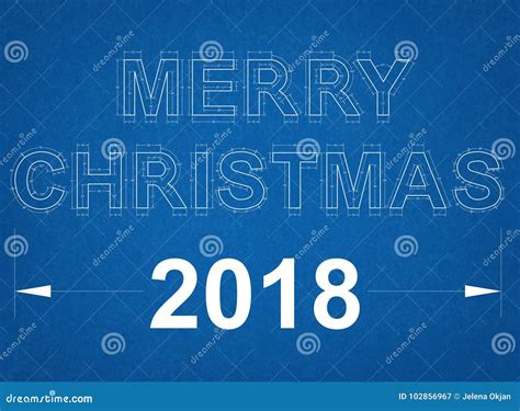 Merry Christmas Blueprint Stock Image Image Of Blueprint