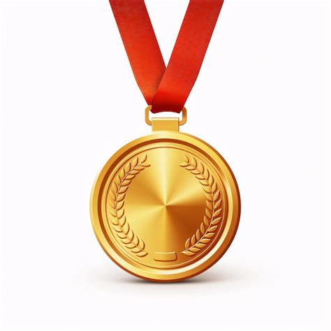 Premium Photo Gold Champion Or Winner Medal On Ribbon Champion Medal