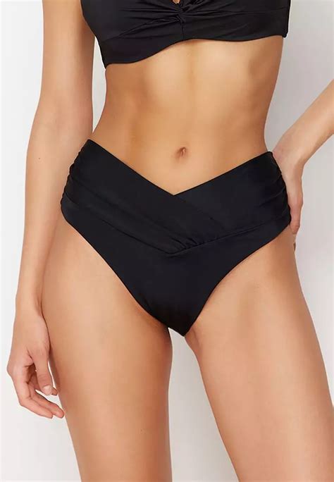 Jual Trendyol V Cut Ruched Panel Bikini Bottom Original Zalora