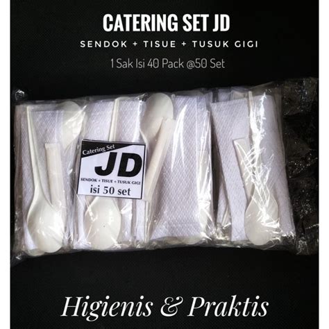 Jual Catering Set Sendok Tissue Tusuk Gigi Pack Isi Pcs