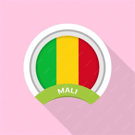 Drapeau Du Mali Icône Ronde Insigne Ou Bouton Symbole National