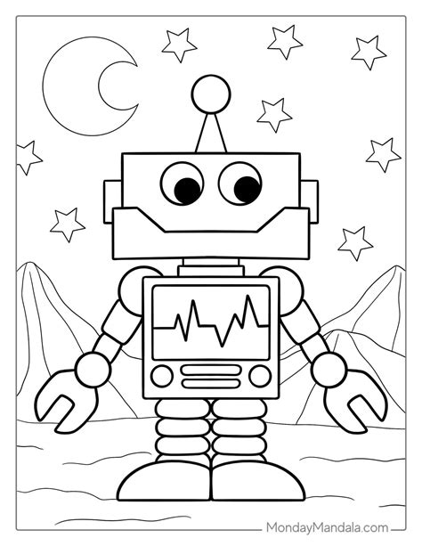 Printable Robot Coloring Sheet At Sashourlyblog Blog