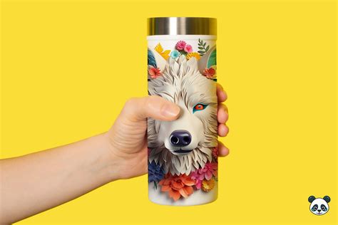 D Wolf Tumbler Wrap Png Graphic By Pandastic Creative Fabrica