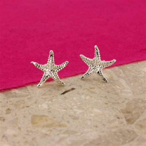 Silver Starfish Earrings By Argent Of London Notonthehighstreet