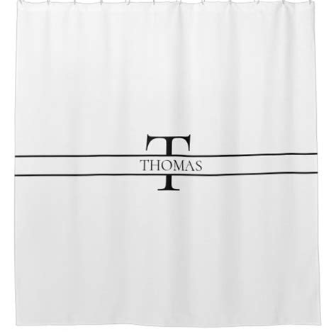 Elegant Personalized Monogrammed Custom Name Shower Curtain Zazzle