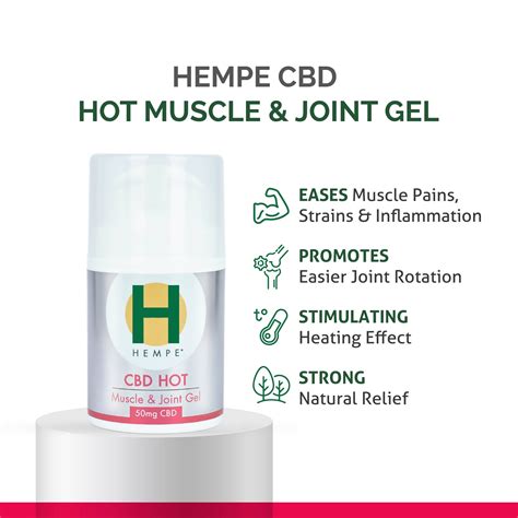 Buy Hot Muscle & Joint CBD Pain Relief Gel 50ml Online - HEMPE