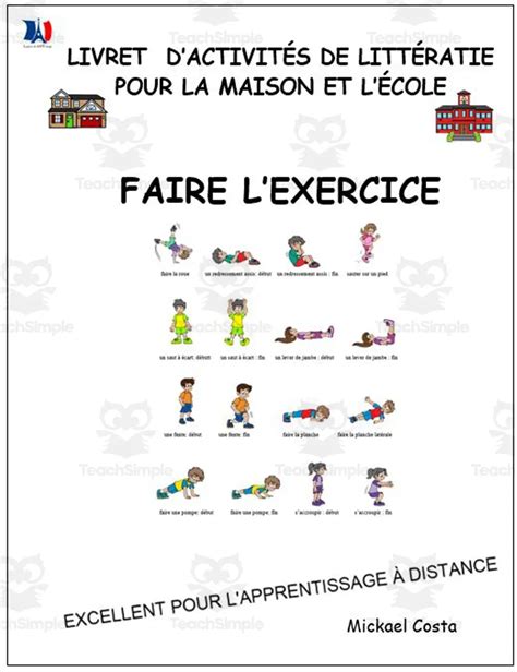 Livret dactivités de littératie et vocabulaire Faire de l exercice by