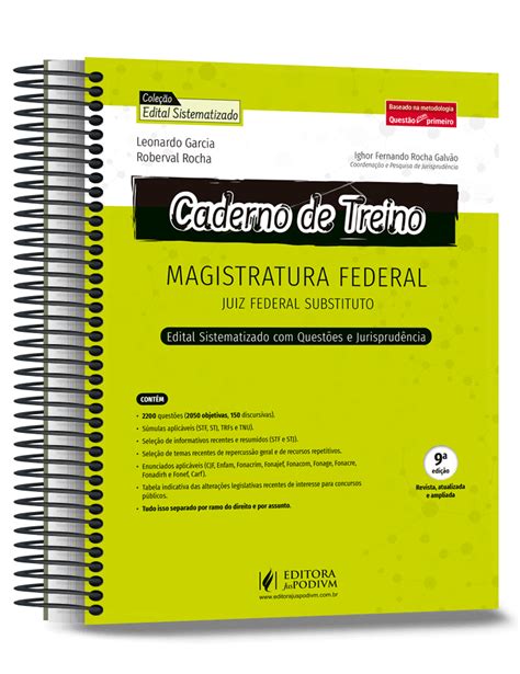 Caderno De Treino Para Magistratura Federal Juiz Federal Edital