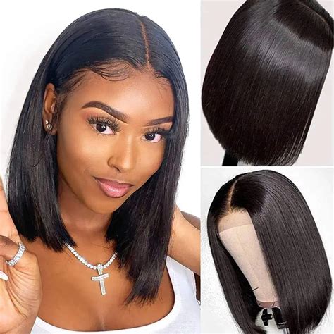 Perruque Bob Lace Front wig brésilienne naturelle cheveux courts