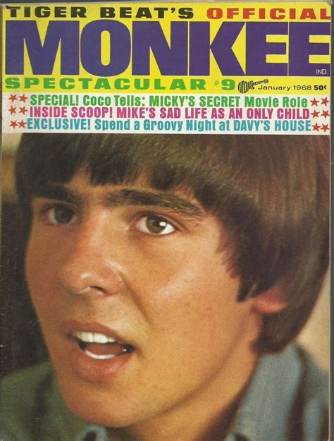 January 1968 Monkees Spectacular Davy Jones Tiger Beat Music Magazine Fanzine Davy Jones