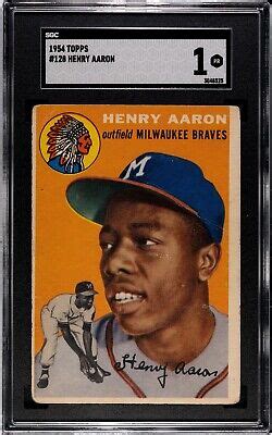 Topps Hank Aaron Rookie Sgc Braves Hofer Nice Clean Ebay