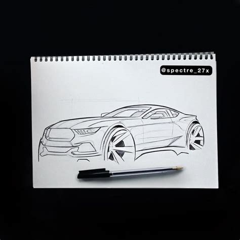 Check out this Mustang that I drew, Sketch Timelapse on my IG, link in ...