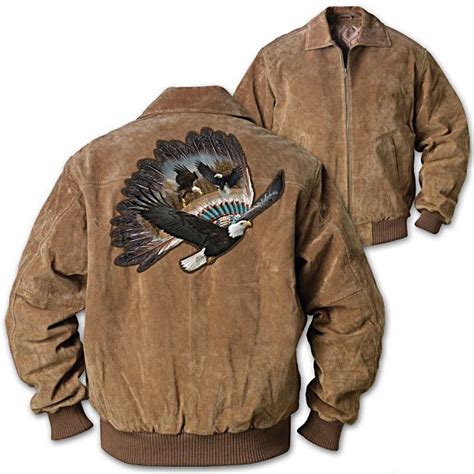 Eagle Warrior Mens Jacket Suede Bomber Jacket Mens Jackets Jackets