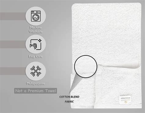 GOLD TEXTILES Bulk Bath Towels White 12 Pack 22x44 Inches Economy