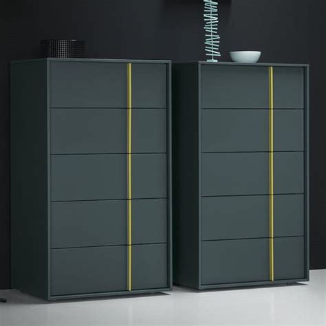 Contemporary Chiffonier Vertex Md House Lacquered Wood Ash Green