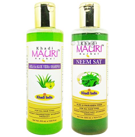 Khadi Mauri Herbal Combo Pack Of Amla Aloe Vera Ml Neem Sat