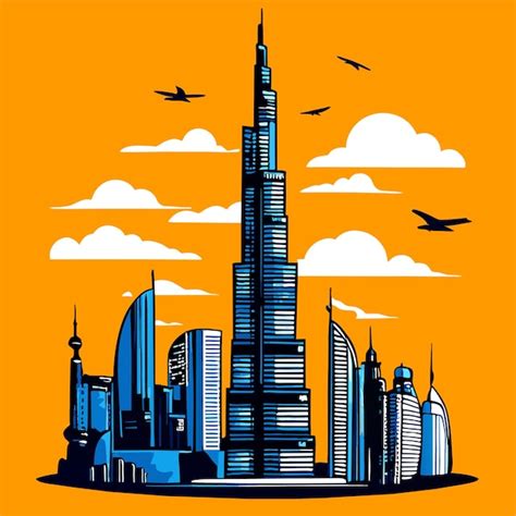 Premium Vector Burj Khalifa Vector Illustration Doodle