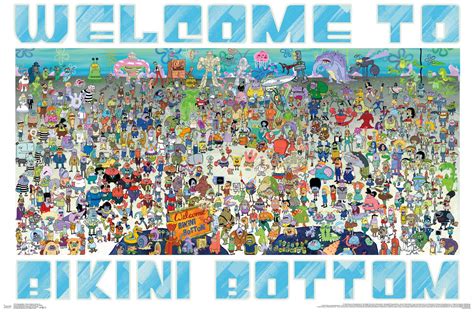 Nickelodeon Spongebob Every Character Ever 19 Wall Poster 22 375 X