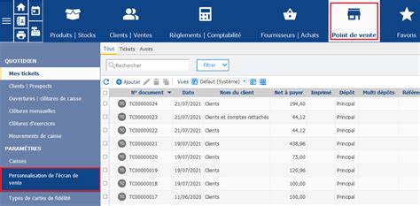 Param Trage De L Cran De Vente Dans Ebp Point De Vente V Et