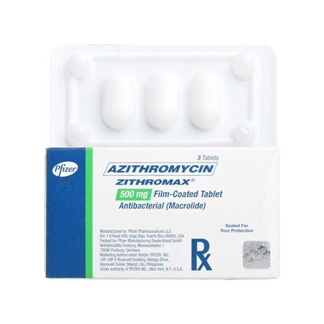 Zithromax Azithromycin Dihyrate 500mg 1 Film Coated Tablet