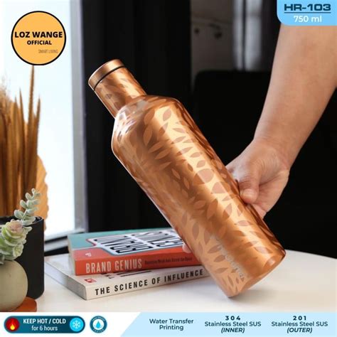 Jual Tumbler Stainless Hr Botol Gold Leaf Pattern Thermos Ml