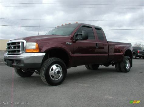 2000 Dark Toreador Red Metallic Ford F350 Super Duty Xlt Extended Cab 4x4 Dually 61345685