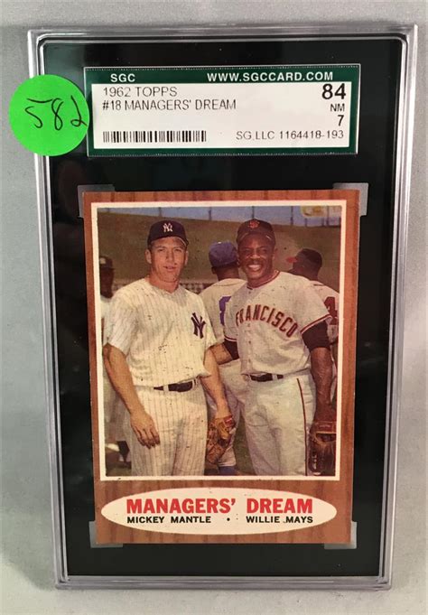 Sold Price Topps Managers Dream Mickey Mantle Willie Mays