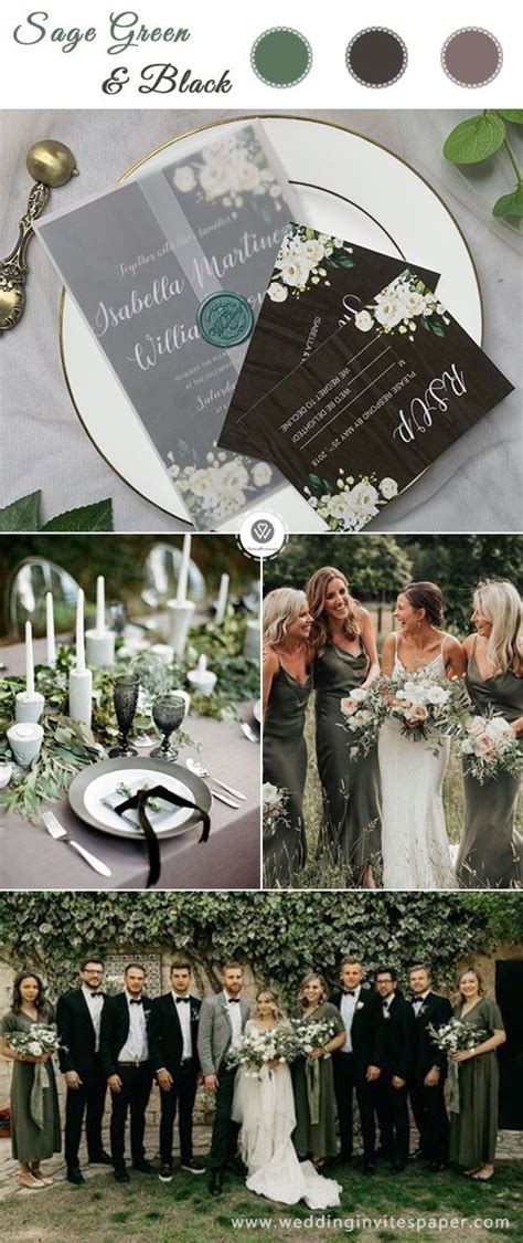 Top 6 Sage Green Weddings Color Palettes Sage And Black Fall And