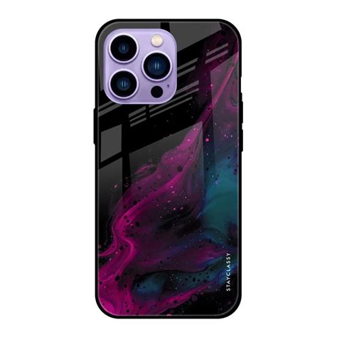 Purple Wave Art Iphone 14 Pro Glass Case