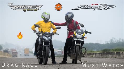 TVS Raider 125cc Vs Honda Shine SP 125 Drag Race UP65 Racers YouTube