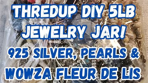 Silver Pearls Fleur De Lis Thredup Diy Lb Jewelry Jar